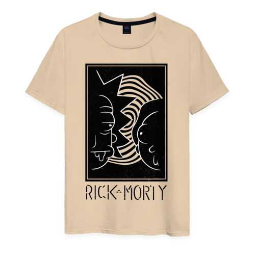 Футболка мужская ВсеМайки Rick and Morty black and white бежевая 4XL в Бифри